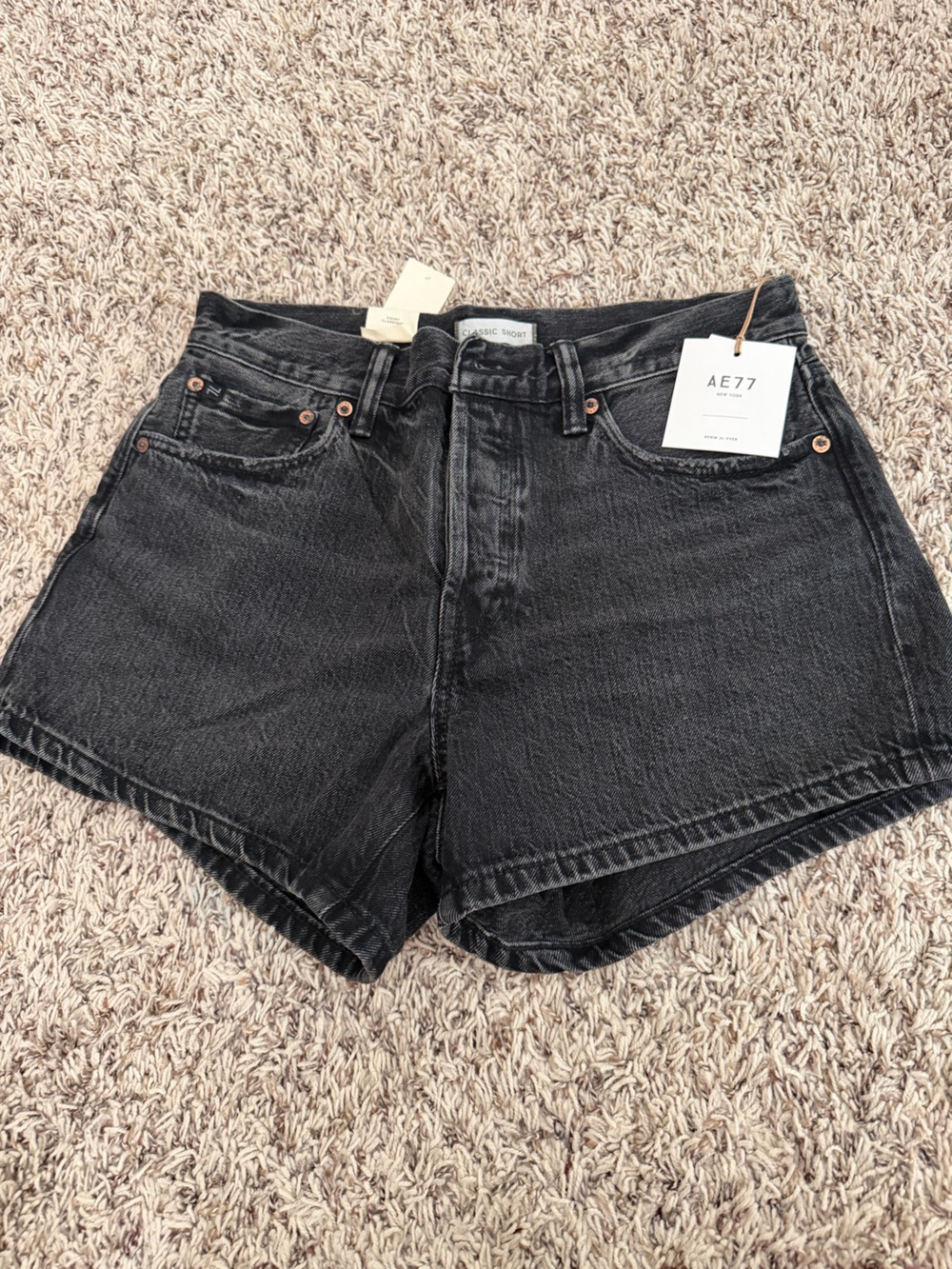 American Eagle Outfitters Black High-Rise Jean Shorts